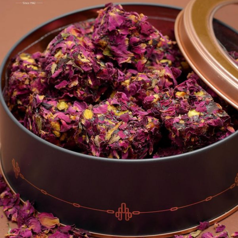 Pomegranate Turkish Delight Coated with Rose
